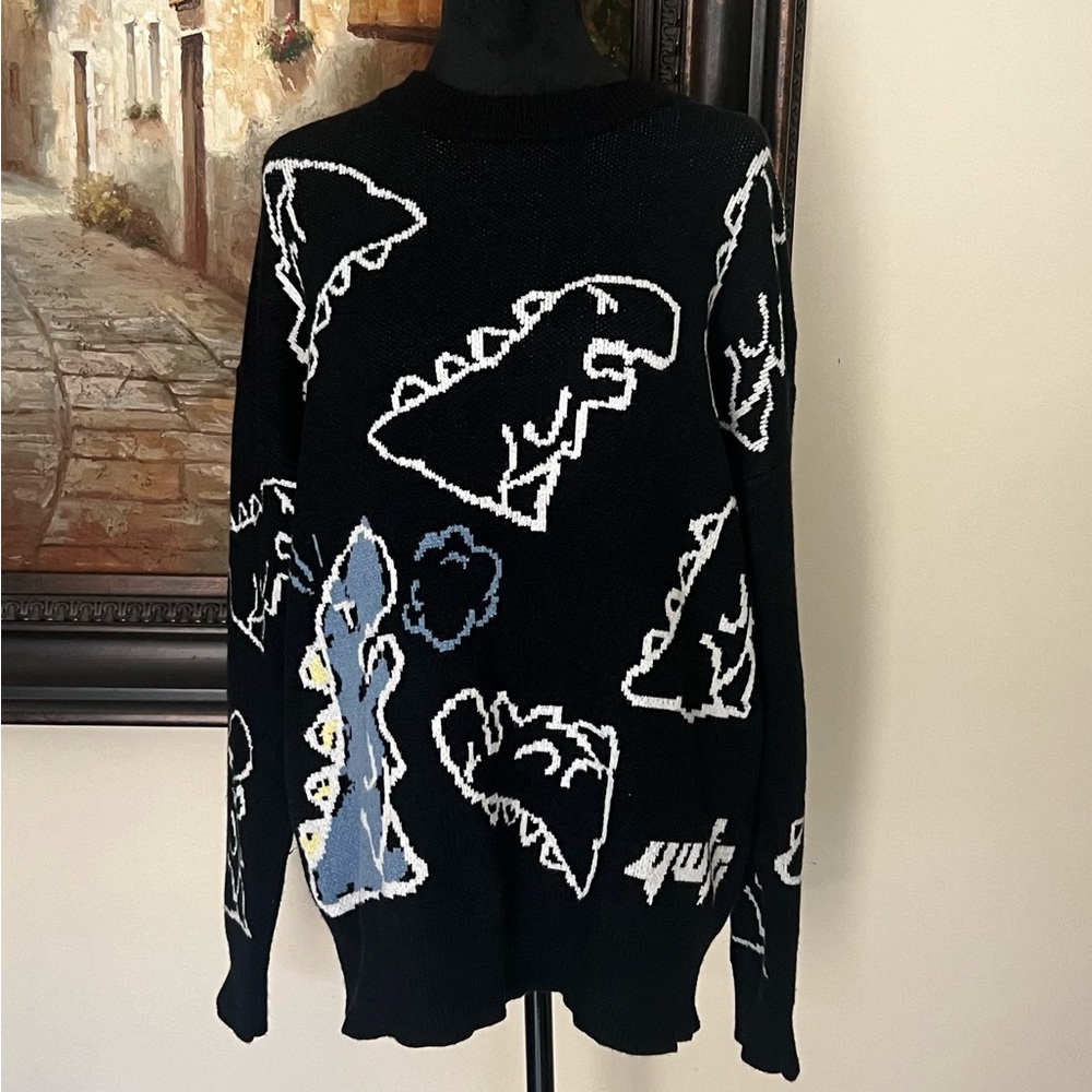 YWFG dinosaur knit sweater